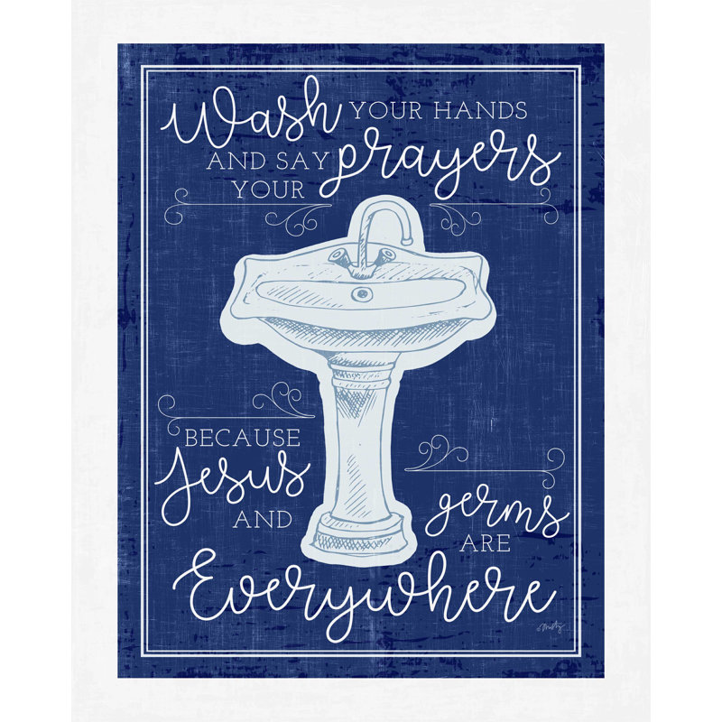 «Wash Your Hands» - Impression sur toile tendue, H 16 po x l 12 po