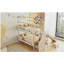 Lit superposé en bois en forme de maison avec glissade et escalier de rangement, cadre de lit simple / simple / double pour enfants, beige et blanc-129631730