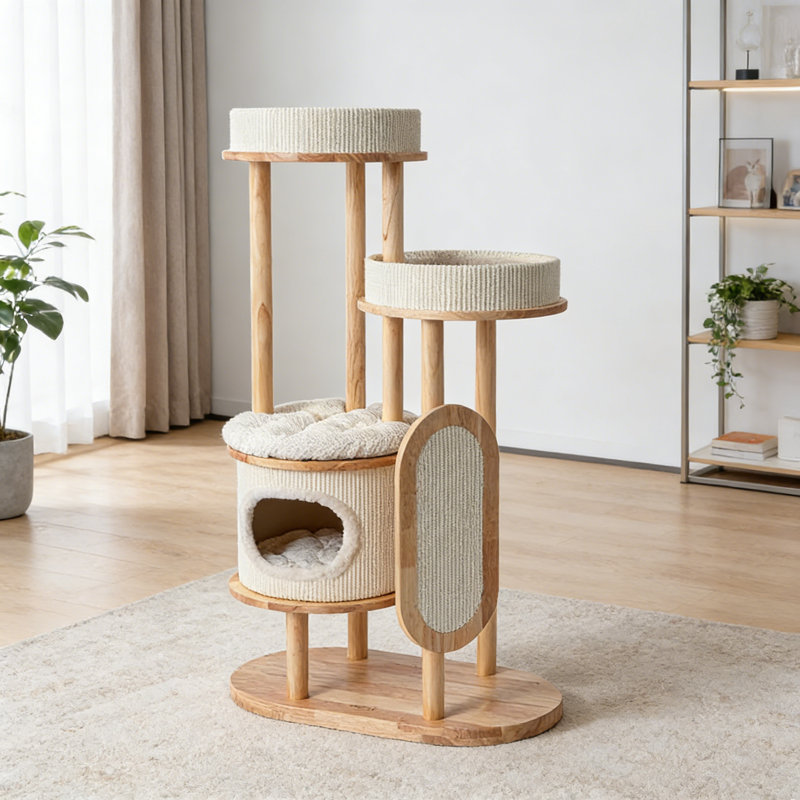 Modern and Simple Off-white Cat Climbing Frame