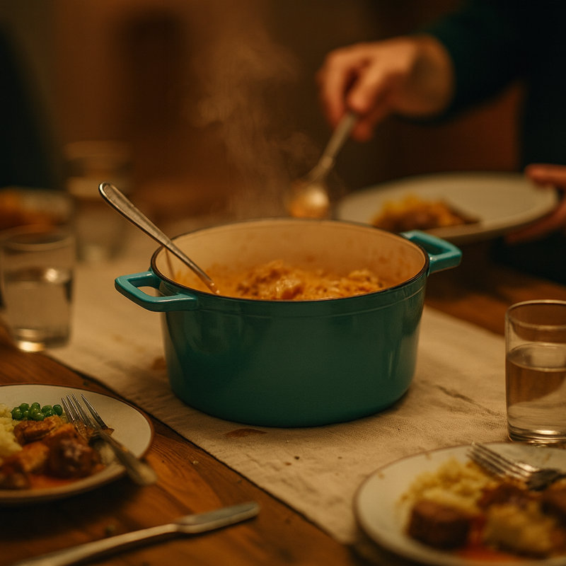 Argon Tableware - Round Cast Iron Casserole Dishes, Teal