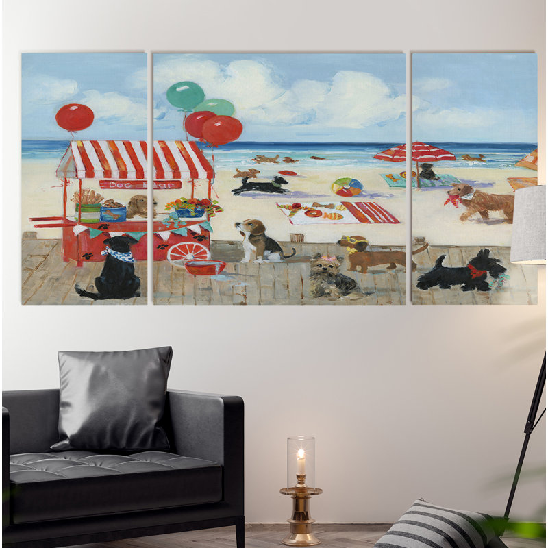 « beach écorce park i », reproduction d’image multi-pièces de qualité supérieure sur toile, H 24 po x l 48 po x P 1,5 po