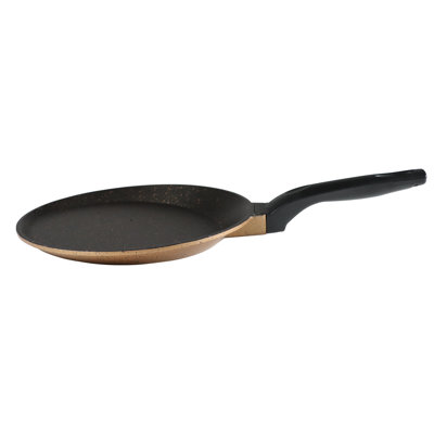 Poêle à crêpes et à omelettes Serenk Daphne 8,66 po en fonte d'aluminium, revêtement antiadhésif gris granit sans PFOA, poignée ergonomique, compatible avec plusieurs types de feux.