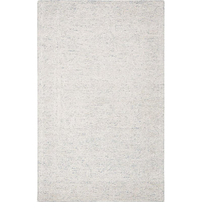 Tisya Hand Tufted Viscose/Wool Oriental Rug in White/Blue