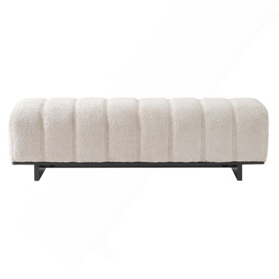 Indoor Upholstered Dining Bench With Sturdy Legs For Dining Room And Living Area Seating