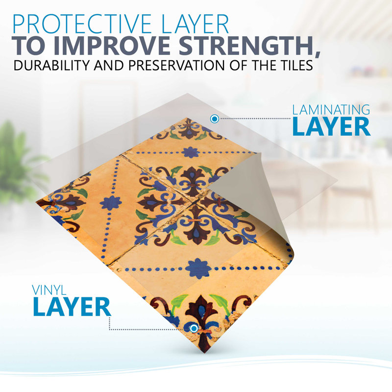 4" W x 4" L Vinyl Peel and Stick Mosaic Tile