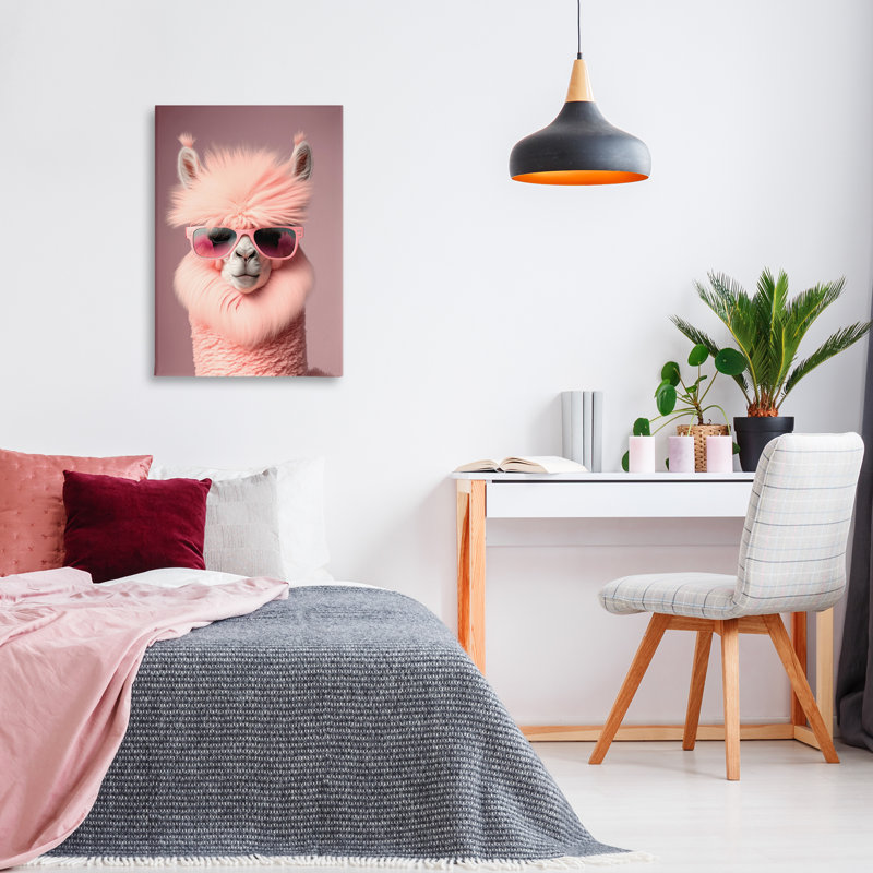 Fluffy Pink Glam Alpaca Canvas par Incado, H 36 po x l 24 po x P 1,5 po