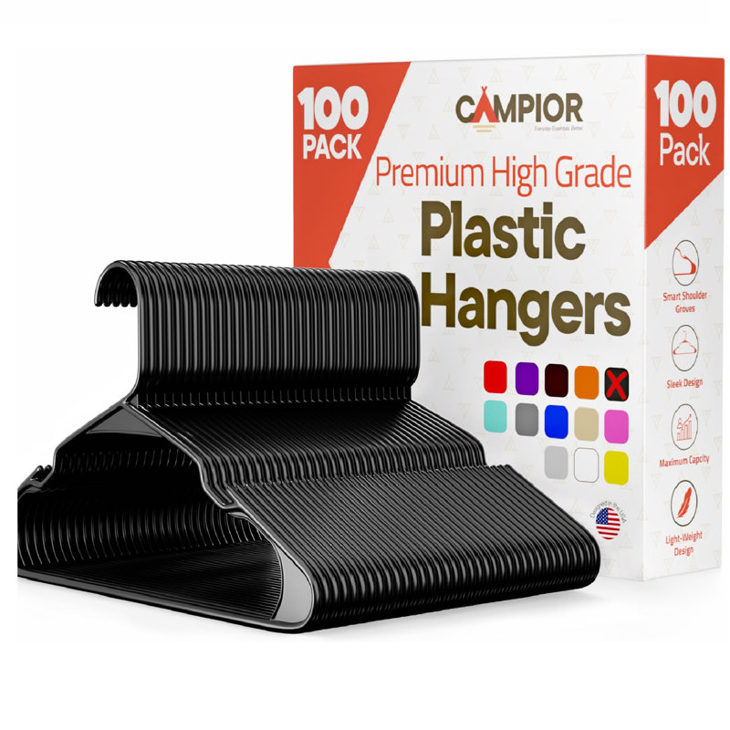 Cintres de qualité supérieure - Conception mince et compacte, plastique léger et durable avec rainures d'épaule intelligentes, utilisation polyvalente pour organiser la lessive, les manteaux et les vêtements