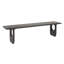 Banc en bois d'acacia sculpté avec pieds angulaires et poutre de soutien