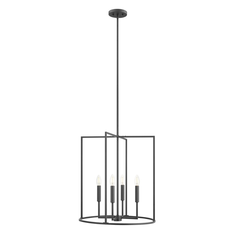 Keldric 4-Light Pendant in Black, Black