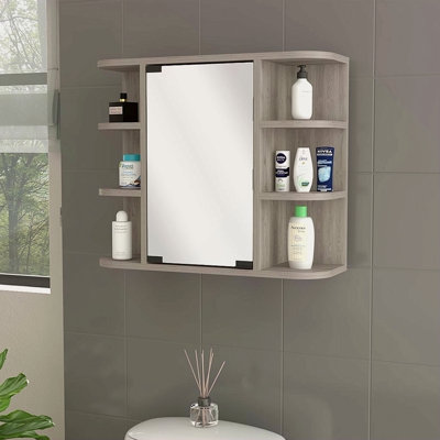 Medicine Cabinet With Six Shelves, Mirror Cabinet