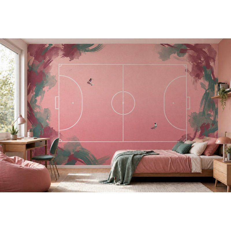 Décoration murale rose pastel amovible, 140 po x 108 po, Peler et coller