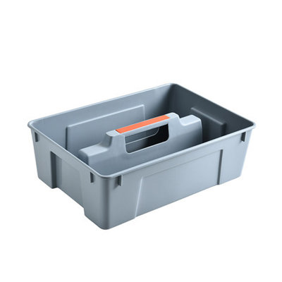 2-Compartment Plastic Cleaning Caddy – Commercial Quality Plastic Tool Organizer W/Handle For Cleaning Bathroom Floors &