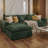108-Inch High-Resilience Boneless Sponge Sofa With 30 Density, Double-Layer Cloud-Like Cushions, Multiple Combination Options, No Installation Required / Green-651282044