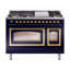 ILVE UN48FNMPEGG Nostalgie II Noblesse 48 inch Dual Fuel Range (8 Sealed Burners + Griddle, Triple Glass Door)-264993626-264993630-264993570