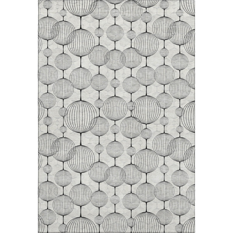 Premium Machine Washable Prisco Graphite Rug, Rectangle 2'6" x 3'10"