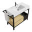 Meuble-lavabo de style industriel avec structure en métal-129463296