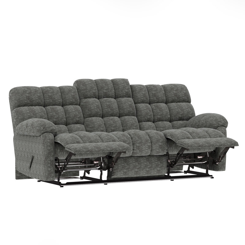 Canapé double inclinable, chenille grise, Grey