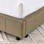 Lit double avec revêtement en velours et structure de style Mid-Century brun, accoudoirs, pour le salon de la chambre à coucher-1983157299