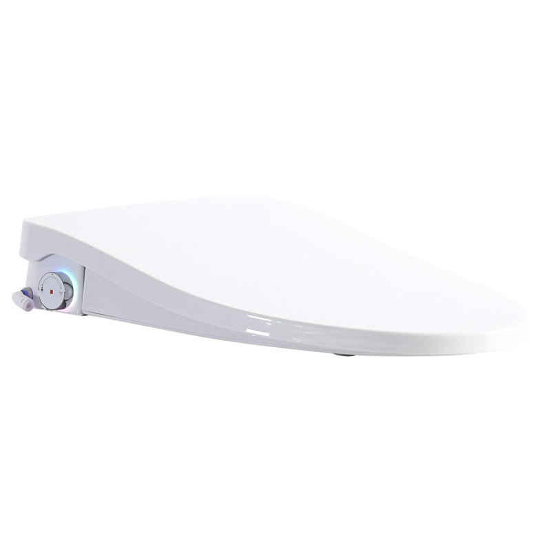 Siège de bidet intelligent avec poignée latérale - modes de lavage multiples, température et ajustement de l'eau, nettoyage automatique des buses, affichage numérique, nuit, plastique blanc pour améliorer la décoration de la salle de bain