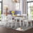 Charen 7 - Person Extendable Solid Wood Solid Wood Top Four Leg Dining Set