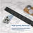 28 Inches Linear Shower Drain With Removable Bar Pattern Grate,Linear Drain With Hair Strainer And Leveling Feet,Stainless Steel,Matte Black-119466773