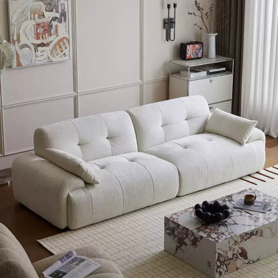 Modern Cream Straight Living Sofa