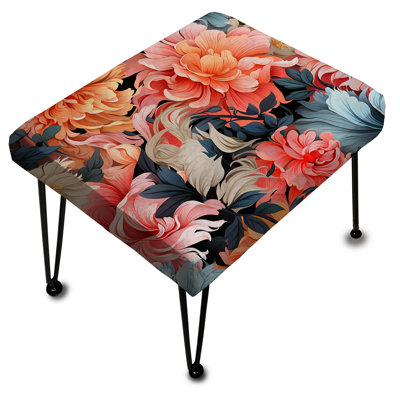 Rose Rebel Soul - motif floral - repose-pieds rectangulaire floral