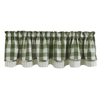 Buffalo Check Lined Layered Valance 16"