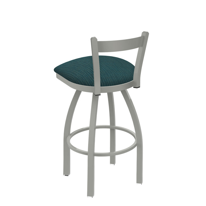 821 Catalina Low Back Swivel Bar Stool, Anodized Nickel, Counter Stool (25" Seat Height), Graph Tidal