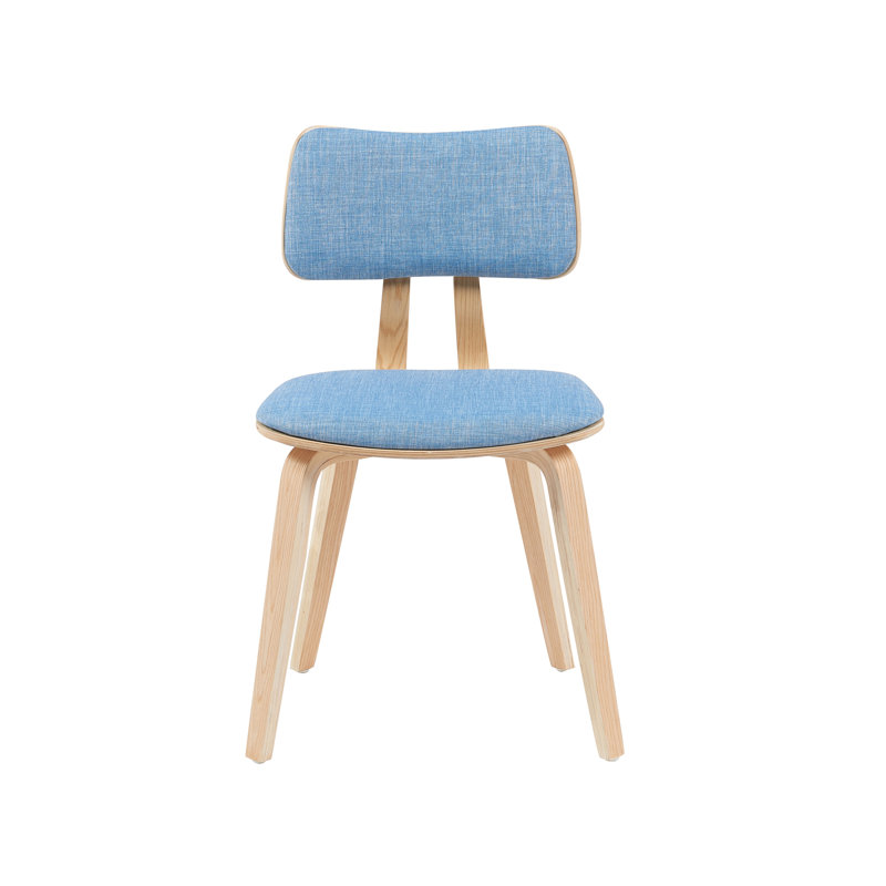Decklen Mid-century Armless Dining Chair in Polyester Upholstery, Light Brown, Blue