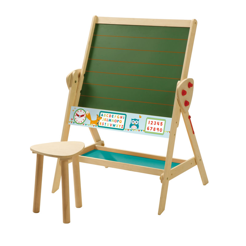Fox and Owl Magnetic Blackboard, Brown/Beige