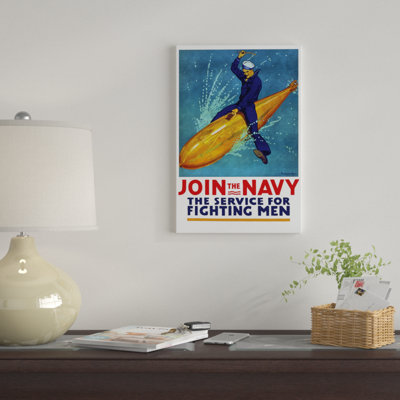" WWI Propaganda Poster Of A Sailor Riding A Torpedo " by John Parrot