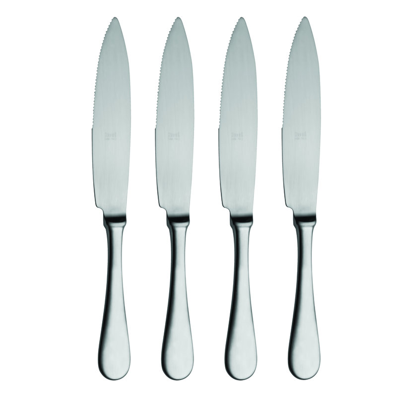 MEPRA STEAK KNIVES 4 Piece Stainless Steel (18/10) Steak Knife Set, Ice Silver