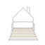 Lit simple en bois avec tête de lit en forme de maison-114344403