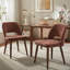 Ensemble de 2 chaises d'appoint en chenille rembourrées avec pieds en bois massif pour salle à manger-263598828
