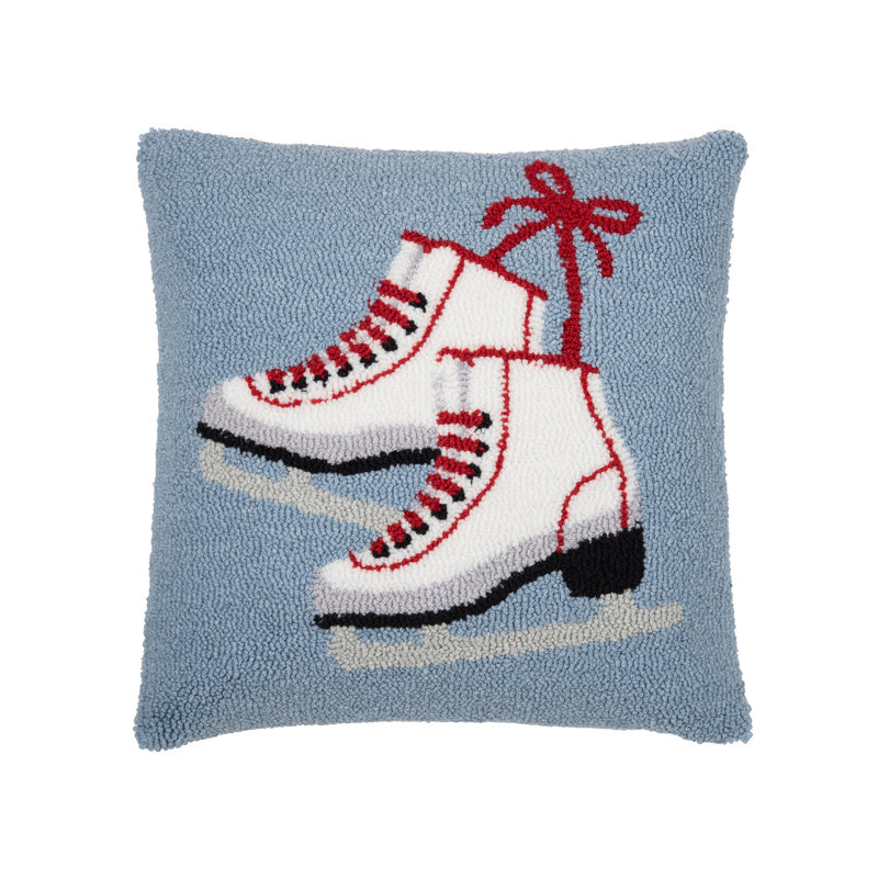 Colorful Tree Hooked Throw Pillow, Pair Ice Skates