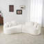 Canapé épuré à quatre places à compression complète Boneless, tissu en velours de peluche, canapé compact sans assemblage pour petits espaces et appartements-1309827036
