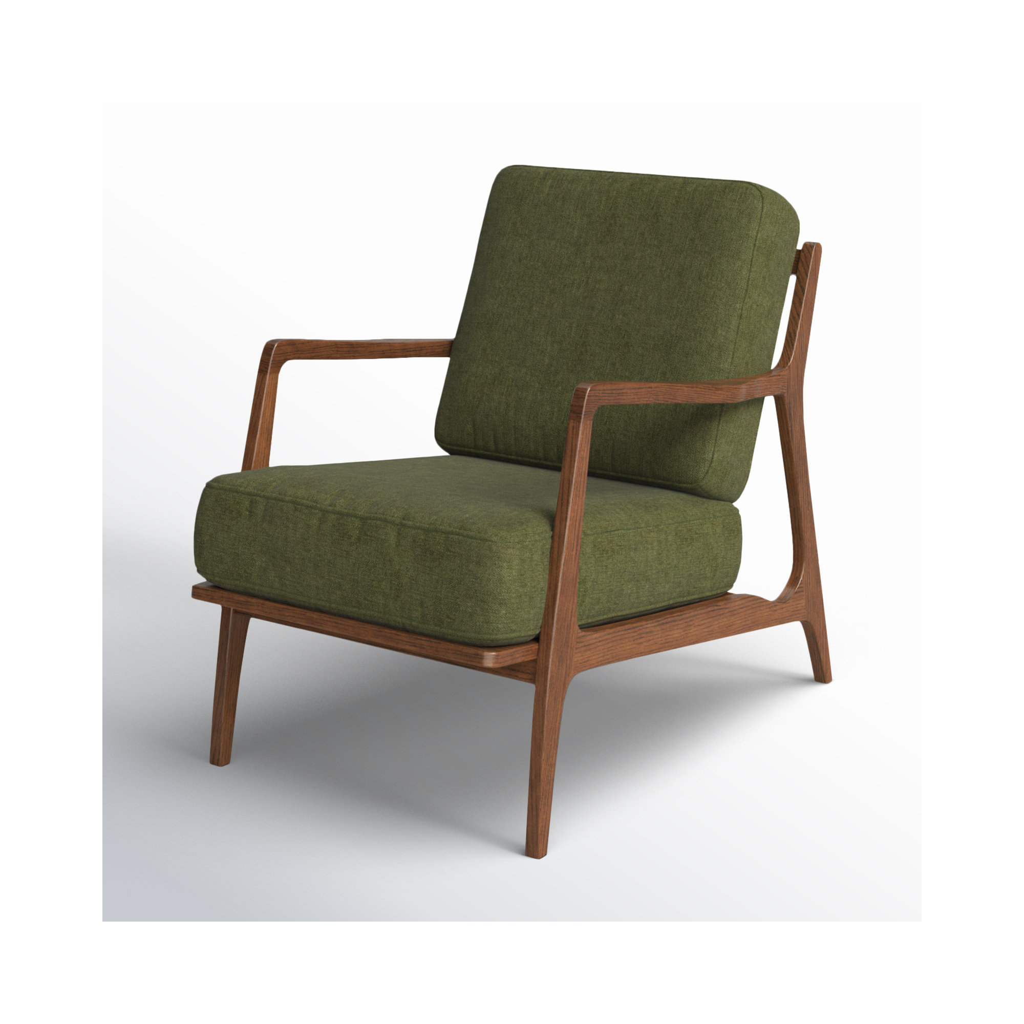 Verity Fabric Upholstered Lounge Armchair, Distressed Green