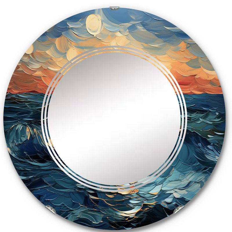 Mangue - Miroir mural moderne rond, 24 po x 24 po