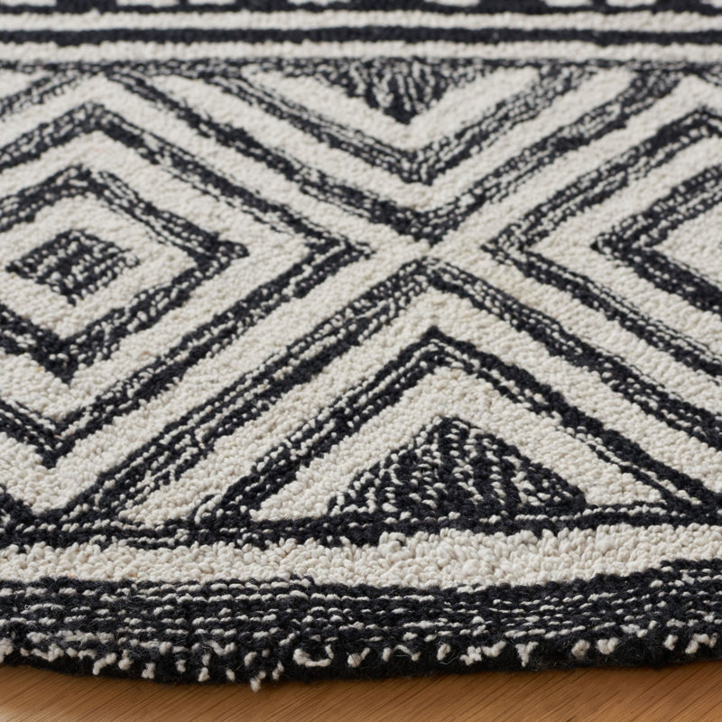 Tapis ivoire / noir Capri 702, Rond 6 pi