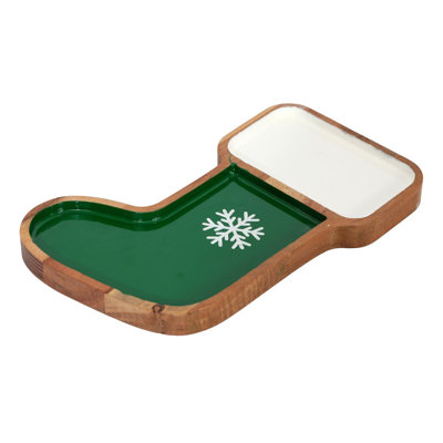 Wooden & Resin Green Stocking Bowl
