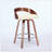 2PCS Swivel Cushion Seat Stools With Wood Back-1850444642