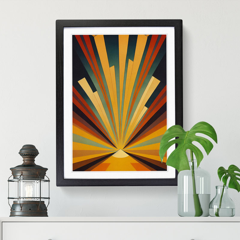Archee Sun Art Deco Vol.2 - Wrapped Canvas Print, Walnut, 46cm H x 34cm W x 2cm D