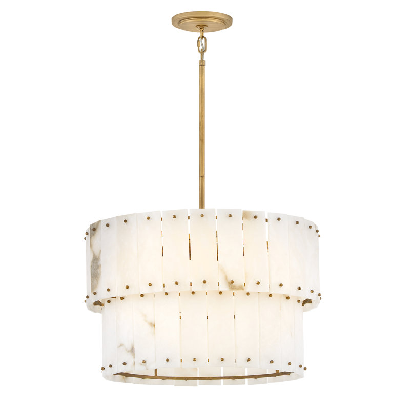 Simone 6 - Light Steel Dimmable Drum Chandelier