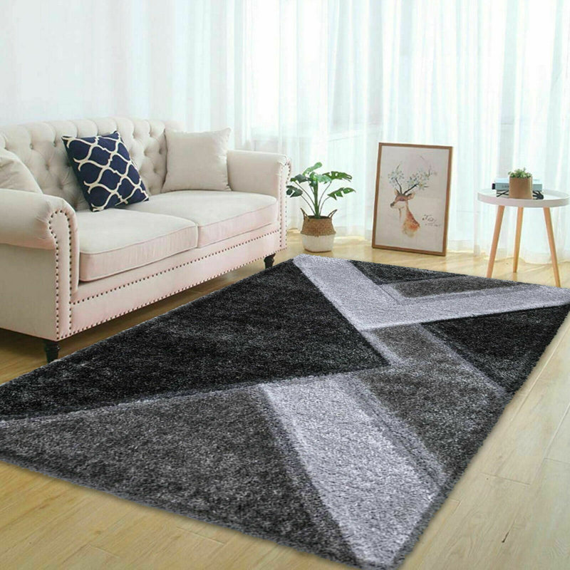 Machine Woven Grey Indoor Rug, Rectangle 60 x 110cm