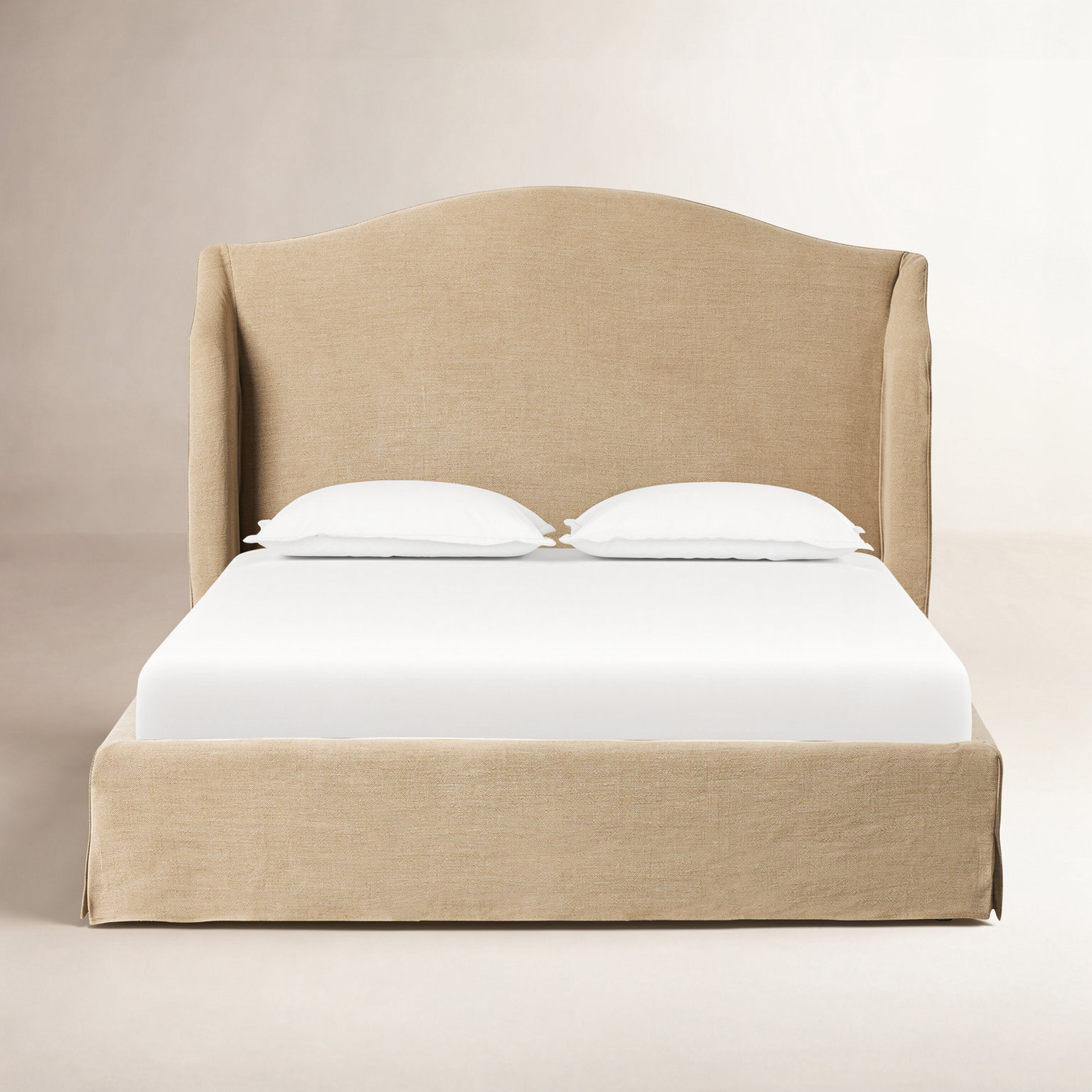 Mulberry Linen Upholstered Bed, King, Broadway Canvas