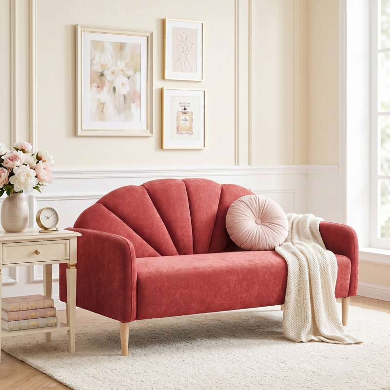 Billijo Solid and Manufactured Wood Standard Loveseat, 33.07" H x 64.37" W x 29.53" D, Red