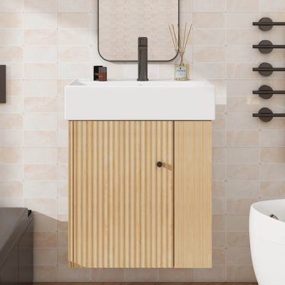Meuble-lavabo mural 21,6 po avec lavabo mural encastré