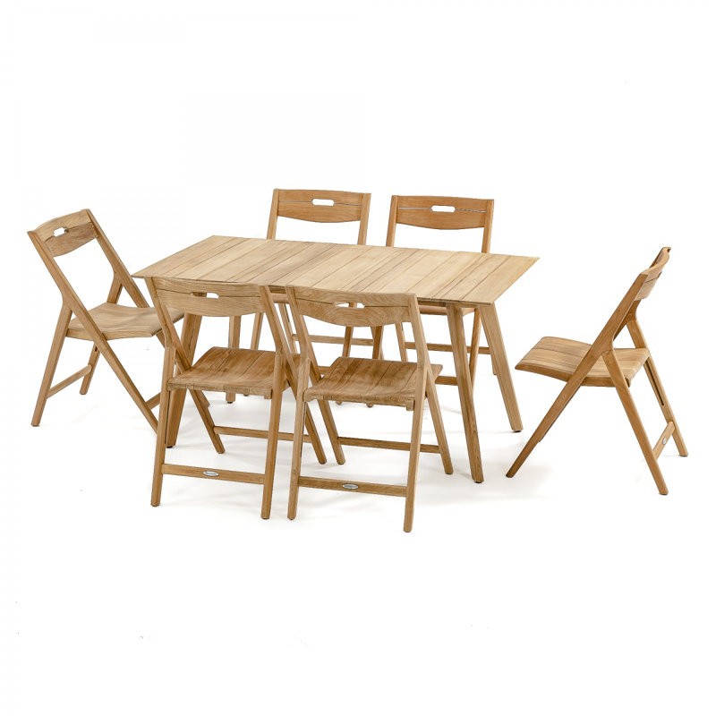 Outdoor 7 - Piece Teak Dining Set