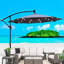 Parasol solaire de 10 pi pour patio - éclairage à DEL, imperméable à l'eau, 8 baleines, manivelle, lumières à abat-jour pour terrasse avec piscine-131379669